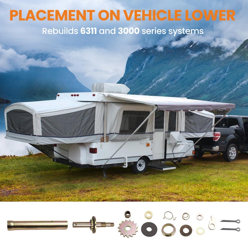 Tuningsworld Lower Crank Rebuild Kit Assembly Camper Parts for Coleman Fleetwood Rebuilds 6311 and 3000 Series Systems - Image 2